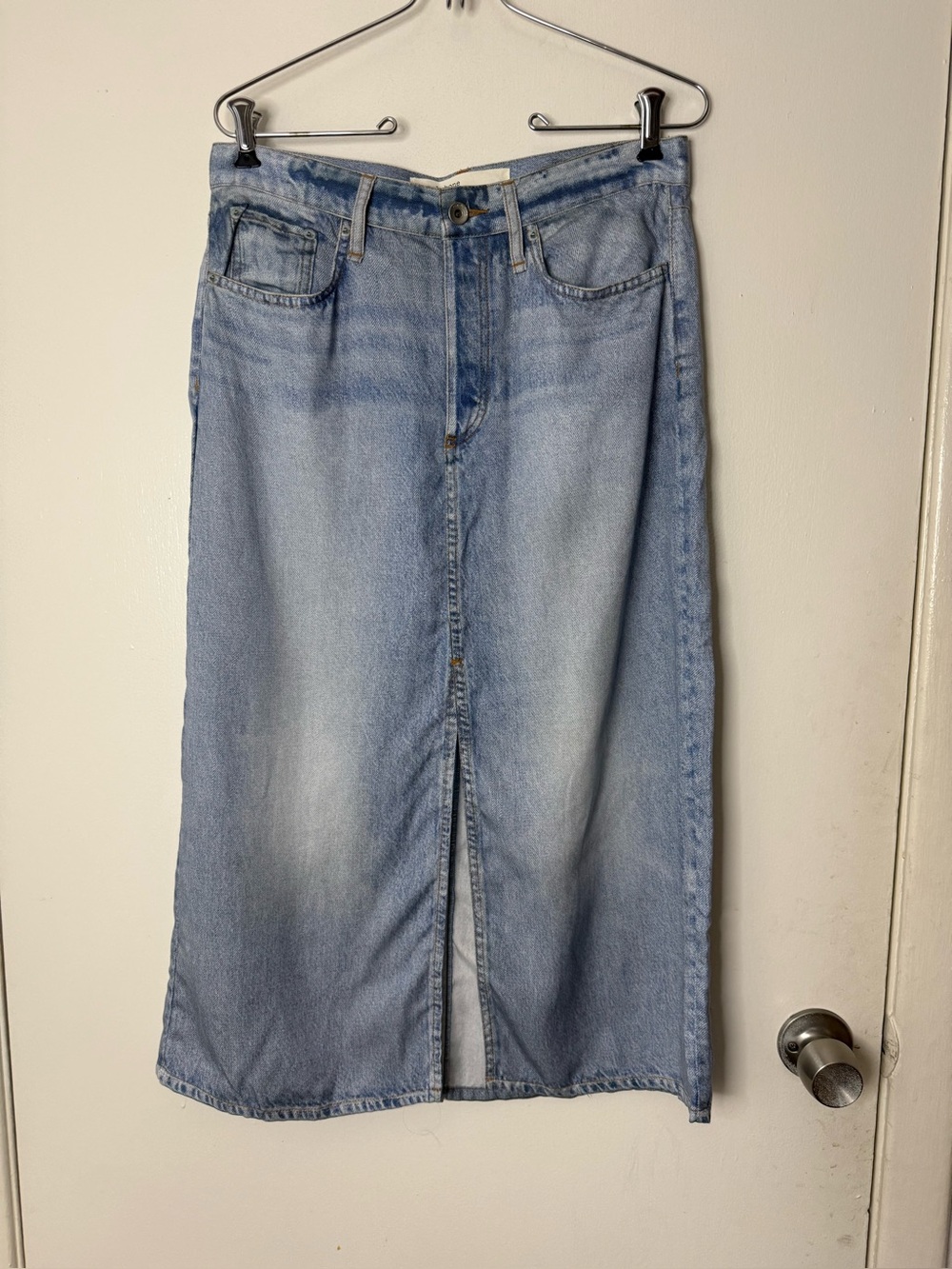 Rag & bone Miramar liquid faux denim midi skirt. 28